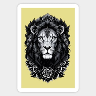 Lion and roses Magnet